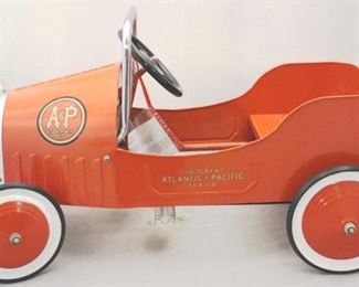 673 - Atlantic & Pacific Tea Co. Advertising Pedal Car Metal 35" x 16" x 20"