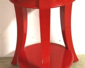 724 - Butler Specialty red side table 26 1/2 x 18 diameter