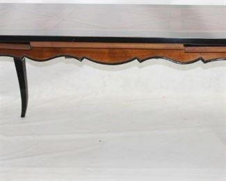 809 - Polidor two tone French dining table with 2 extending draw leaves 31 x 72 x 41 1/2