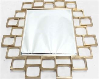 815 - Modern History wall mirror - brushed gold 48 x 42