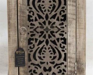 824 - New pierced carved one door stand 31 1/2 x 16 x 14