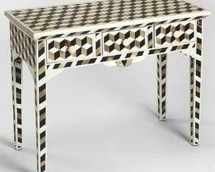 833 - New Butler Specialty 3 drawer inlaid console table 30 x 36 x 16