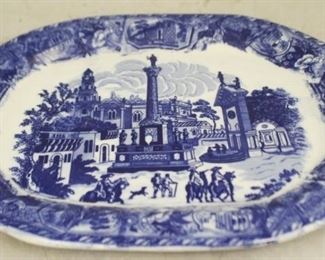 903 - Blue & white oval platter 17 1/2 x 13 1/2
