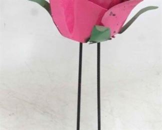 1112 - Metal flamingo planter 39 1/2"