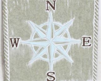 1119 - Metal Compass wall plaque 20 x 20