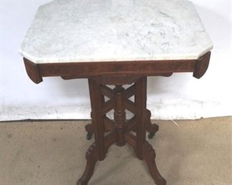 2415 - Victorian Marble Top Parlor Table 25" x 29" x 19"