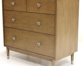 5566b - Ethan Allen for Disney 2 over 2 chest Mickey Mouse head pulls 34 1/2 x 35 x 18