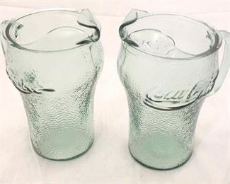 5605 - Pair Coca-cola water pitchers 9 x 8 x 5