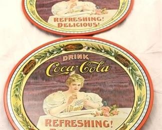 5607 - 2 Coca-cola metal trays 12"