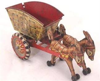 5690 - Vintage horse & carriage tin litho toy 4 x 10 1/2 x 5