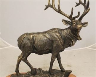 8361 - Bronze finish metal elk statue 18 1/2 x 15