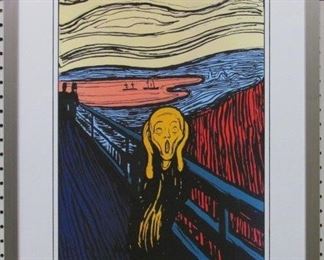 9007 - SCREAM GICLEE BY ANDY WARHOL AFTER EDVARD MUNCH 21.5 X 26.5