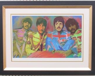 9020 - BEATLES GICLEE PENCIL SIGNED AND NUMBERED 54/150 by Ivy Lowe 30 X 23
