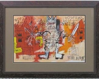 9033 - UNTITLED WARRIOR GICLEE BY J.M. BASQUIAT 31 X 23.5