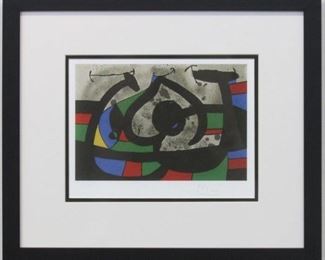 9036 - CONTEMPORARY PRINT BY JOAN MIRO 18 X 15.5