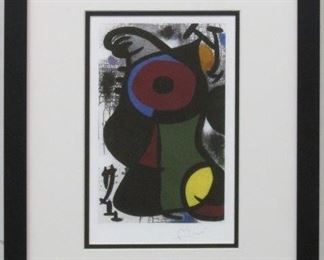 9037 - CONTEMPORARY PRINT BY JOAN MIRO 14 X 17.5