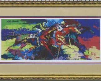 9043 - FLAT RACING GICLEE BY LEROY NEIMAN 34 X 19.5