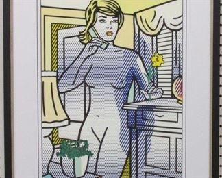 9045 - NUDE WITH YELLOW FLOWER GICLEE BY ROY LICHTENSTEIN 21 X 25