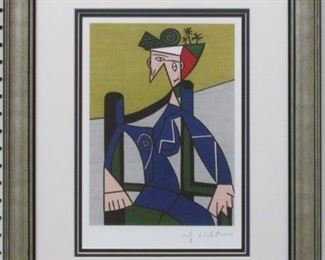 9046 - WOMAN IN ARMCHAIR PRINT BY ROY LICHTENSTEIN 18.5 X 22.5