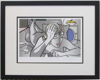 9050 - THINKING NUDES PRINT BY ROY LICHTENSTEIN 21.5 X 17.5