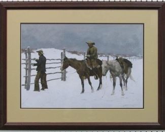 9052 - FALL OF THE COWBOY BY FREDRIC REMINGTON 31 X 24