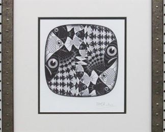 9053 - FISH EYE TESSELLATION PRINT BY M.C. ESCHER 16.5 X 17.5