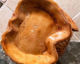 Atlantic Mold Hand painted Rooster Cookie Jar (Makers mark view)