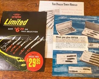 Vintage Cutco advertising ephemera 
