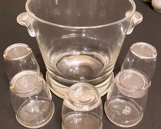 Handled Ice Bucket with 5 Tumblers
