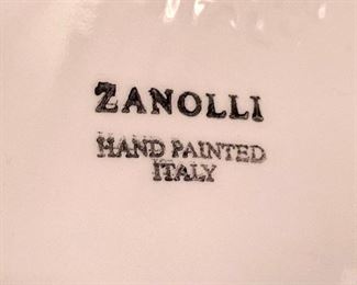 Hand painted Zanolli Italian Serving Tray (Makers mark view)