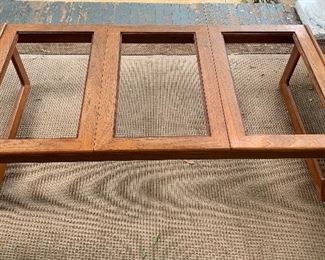 Danish Teak Coffee Table with Smoked Glass
