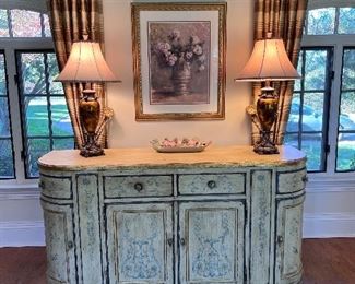 Beautiful hand painted credenza