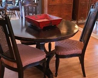 Dinette with 2 Leaves. 3 Mid Century Chairs
