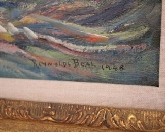 Reynolds Beal "Point Judith" oil on canvas dated 1948