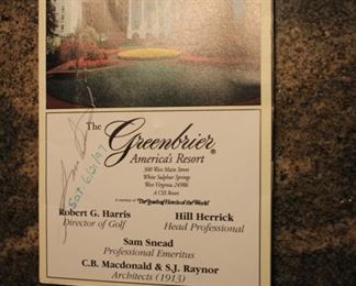 Sam Snead signed card