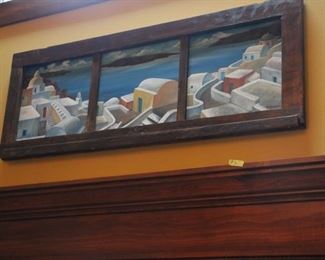 Greek triptych oil painting 