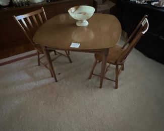 Game Table with one leaf 
Two Chairs Sold Separately 
