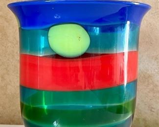 Salviati Murano Art Glass Vase by Berit Johansson (signed)