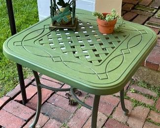Green outdoor table