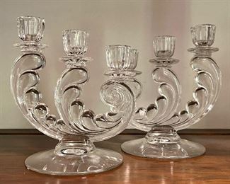 Glass Candleabras