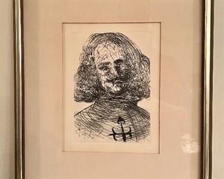 Dali, original etching, framed