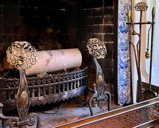 Virginia Metal Crafters Andirons & Fireplace Tools, Brass Fireplace Bumper 
