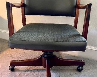 Vintage Chair with Noelting Faultless Steel Casters, newly upholstered - GREAT chair!