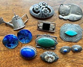 Sterling Silver Pins & Earrings