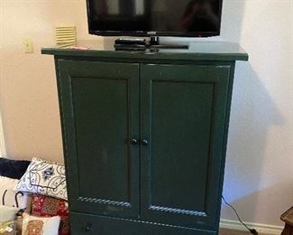 Small armoire and flat screen TV