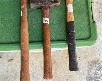 Antique Slege hammers and Hatchet