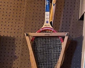 Wooden vintage tennis racquets