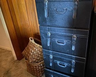 File cabinet that has the look of travel cases