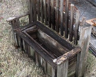 Vintage bar wood bench planter