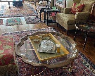Two Tiffany Bowls, designer’s coffee table 